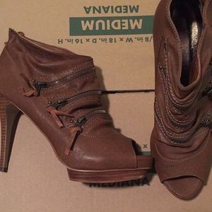 Platform peeptoe booties